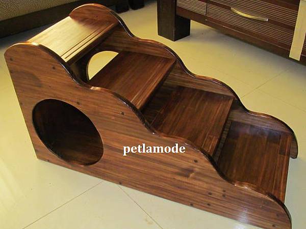 客訂 手工實木四階寵物樓梯(柚木色) 狗狗樓梯 petlamode 客訂 手工實木四階寵物樓梯(柚木色) 狗狗樓梯 petlamode