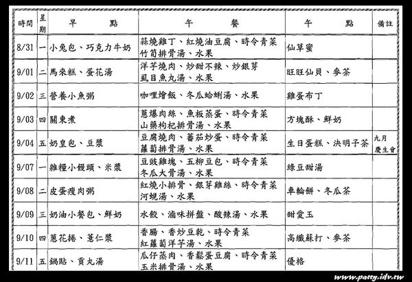 公幼中班餐表_1 公幼中班餐表_1