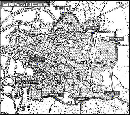 台南城城門位置圖 台南城城門位置圖