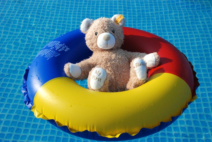 泳池的熊抱
