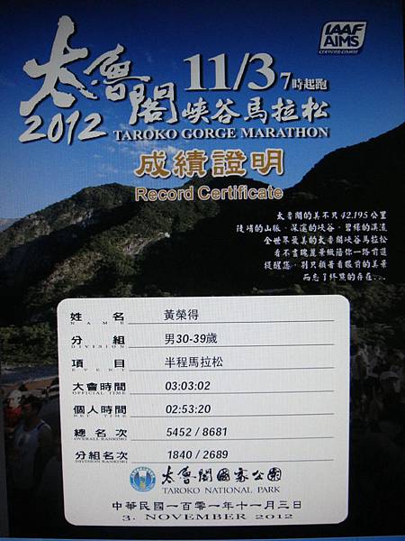 太魯閣路跑 Day2(18) 太魯閣路跑 Day2(18)