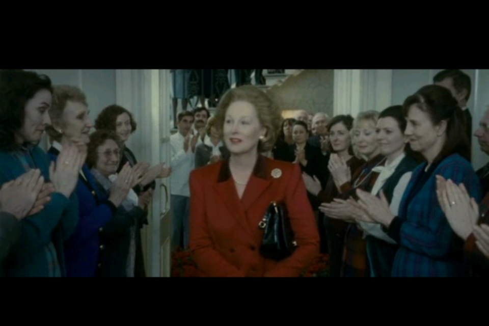 Thatcher leaving 10 Downing Street scene in Iron Lady Thatcher leaving 10 Downing Street scene in Iron Lady