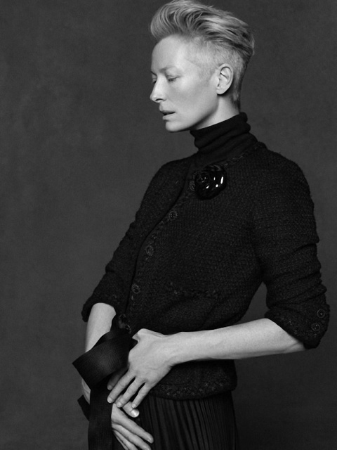 Tilda Swinton Chanel little black jacket Tilda Swinton Chanel little black jacket