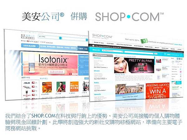 美安公司結合了SHOP.COM在科技與行銷上的優勢