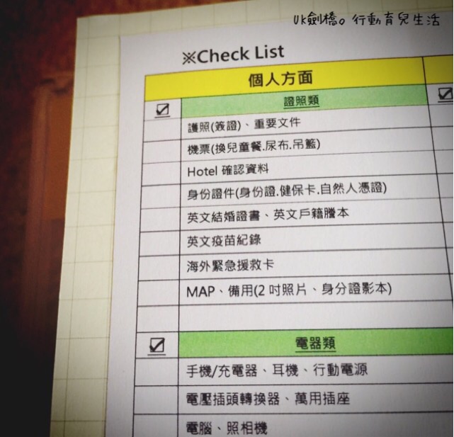 ［搬到英國去！行李打包］出國一定要有的Check List 