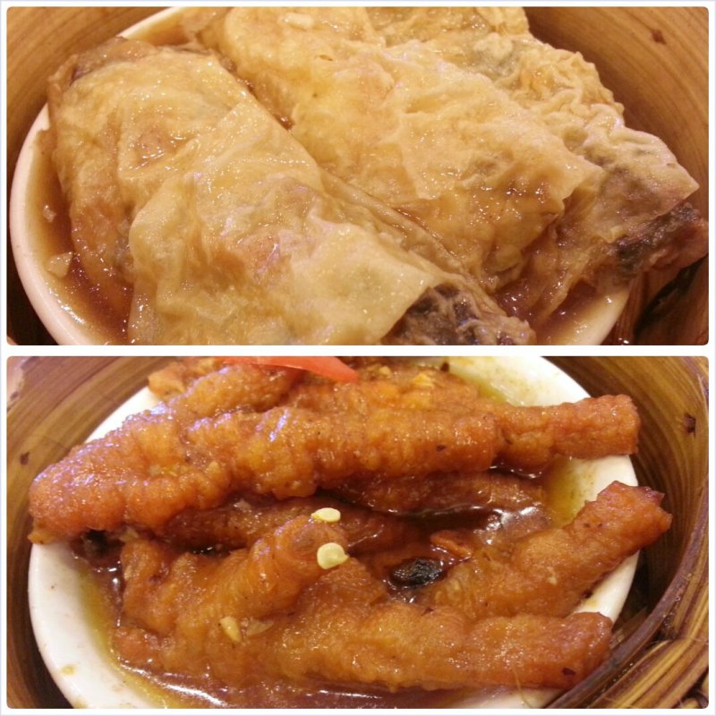 Steamed Bean Curd Sheet Roll 鮮竹卷, Chicken Feet w/ Black Been Sauce 鼓汁蒸鳳爪