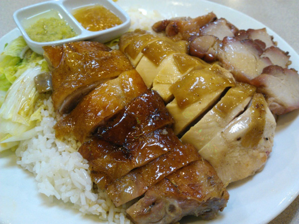 3 kinds BBQ rice plate - Roast Duck, Soya Chicken, BBQ Pork