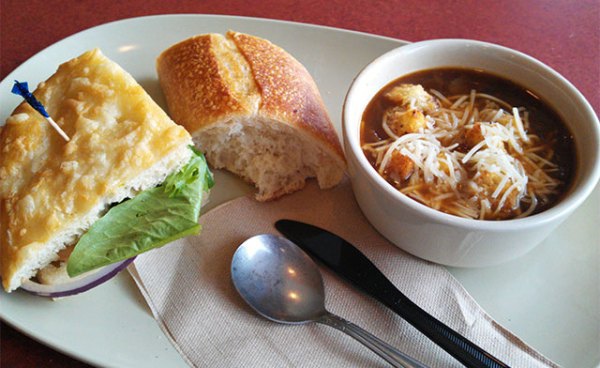 Pick 2 lunch $6.99 (choice of 1/2 sandwich, 1/2 soup, or 1/2 salad - pick 2)
