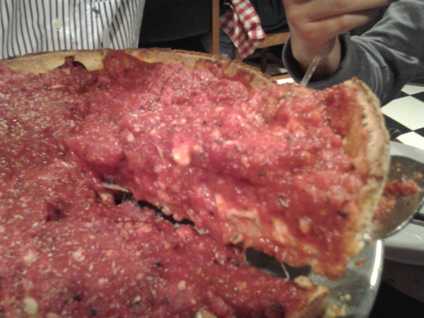 Pi Pizzeria Deep Dish Pizza - half Bucktown, half Kirkwood. 