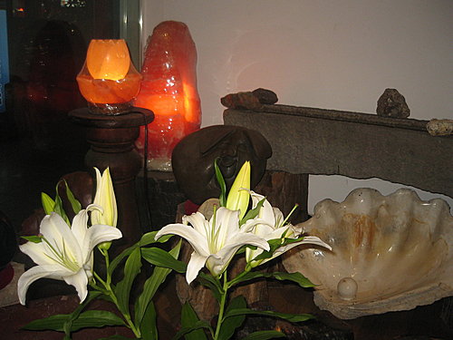 鹽燈與香水百合 鹽燈與香水百合