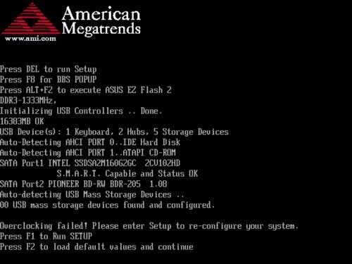 Overclocking failed on asus motherboard