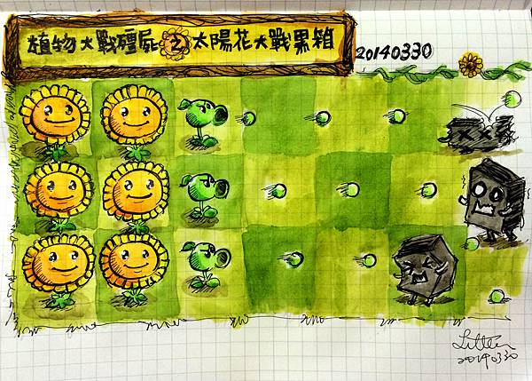 太陽花大戰黑箱，水彩。20140330