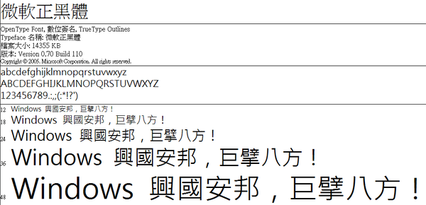 微軟正黑體