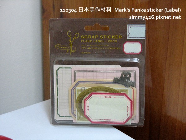 110304 日本手作材料 Mark's Fanke sticker (Label).JPG