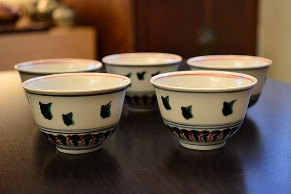 平安京泉煎茶碗５客湯呑共箱未使用煎茶道具【御茶道日本老鐵壺】 @ 鐵 