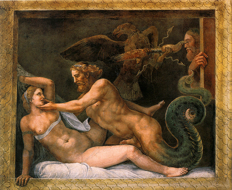 宙斯誘惑奧林匹亞絲 Jupiter and Olympias 羅曼諾 Giulio Romano 宙斯誘惑奧林匹亞絲 Jupiter and Olympias 羅曼諾 Giulio Romano