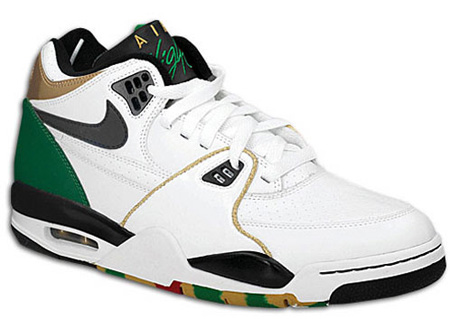 Nike Air Flight 89 - White  Black  Pine Green  Metallic Gold