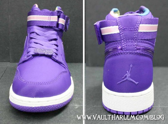 Air Jordan Womens I (1) High Strap - Purple  White 02