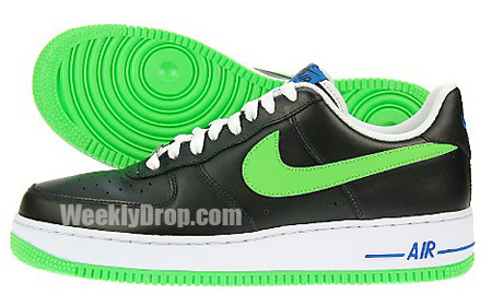 Nike Air Force 1 - 黑 - 螢光綠 01.jpg