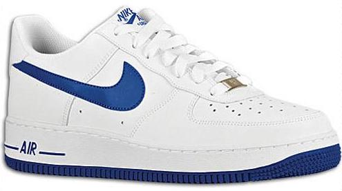 Nike Air Force 1 Low 全白 - 藍勾 - 藍底 01.JPG