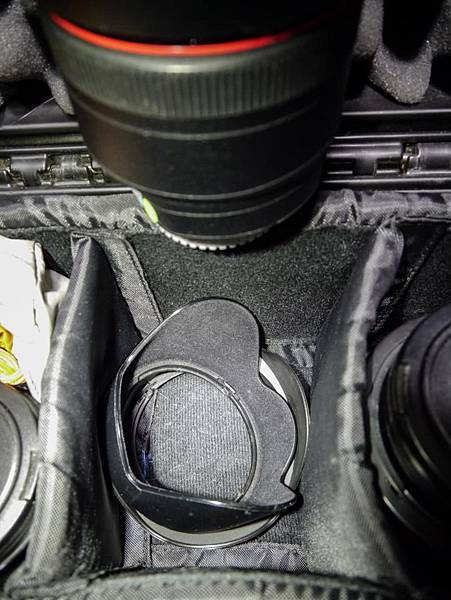 小祕訣,遮光罩可以放在鏡頭的下面。