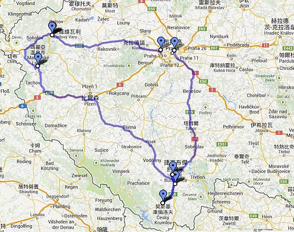 捷克開車地圖