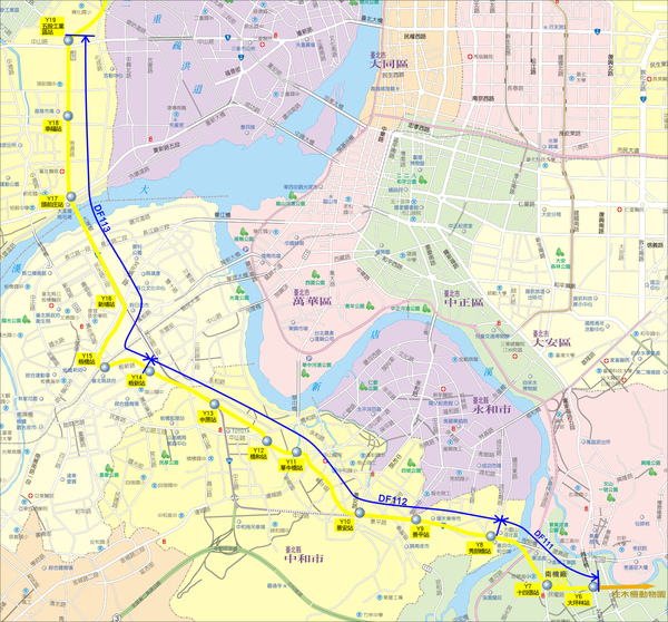 台北捷運環狀線第一階段路網圖