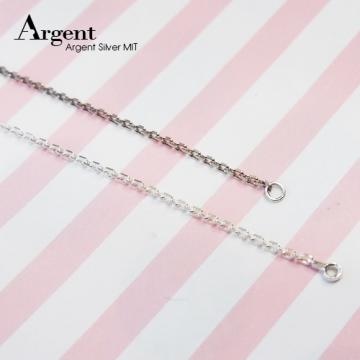
 【ARGENT銀飾】單鍊系列「方格鍊(染黑/無染黑)」純銀項鍊(鍊寬2mm)(單條價)
 