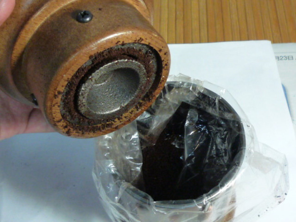 磨完豆子的樣子 磨完豆子的樣子