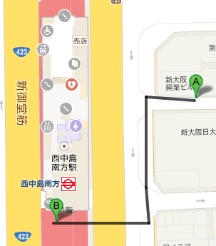 日本 Ōsaka-fu, Ōsaka-shi, Yodogawa-ku, Nishinakajima, 3 Chome−18−9 新大阪日大ビル 至 不知名的道路 - Google 地圖