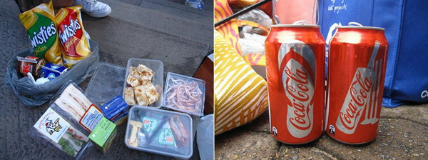 右邊三盒還有兩瓶飲料是Alice幫我們準備的 右邊三盒還有兩瓶飲料是Alice幫我們準備的