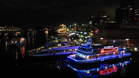 達令港有自己的煙火 所以人潮也很多 達令港有自己的煙火 所以人潮也很多