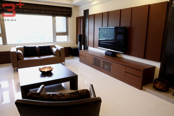 講究利落線條且不失沉穩質感的電視主牆