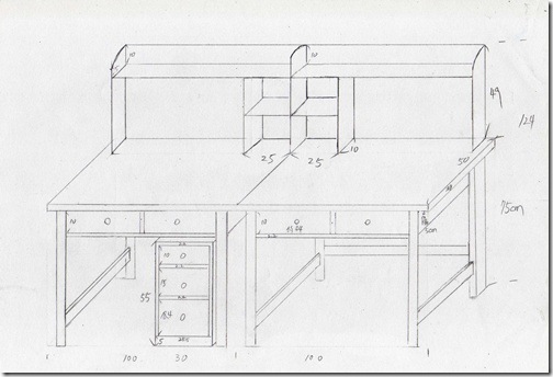 書桌草圖002 書桌草圖002
