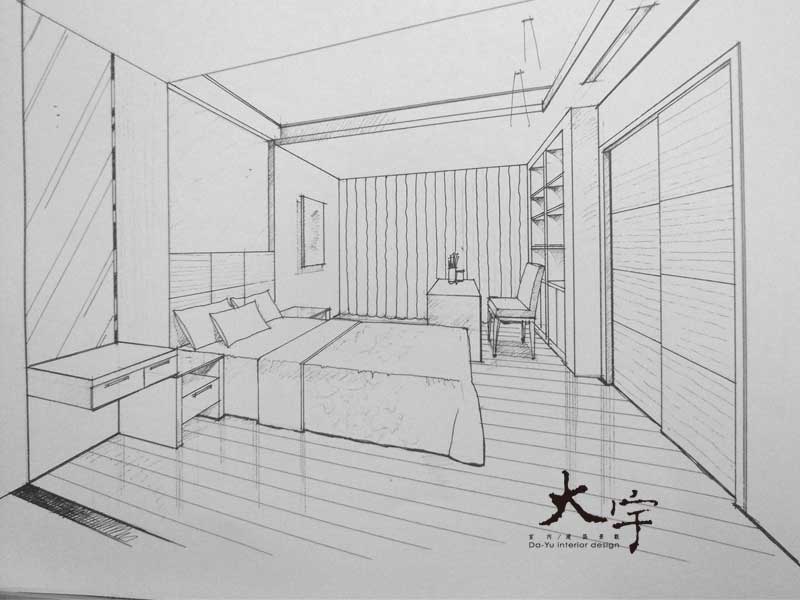 卫生间简约手绘线稿