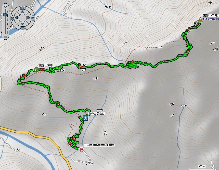東卯山航跡 東卯山航跡