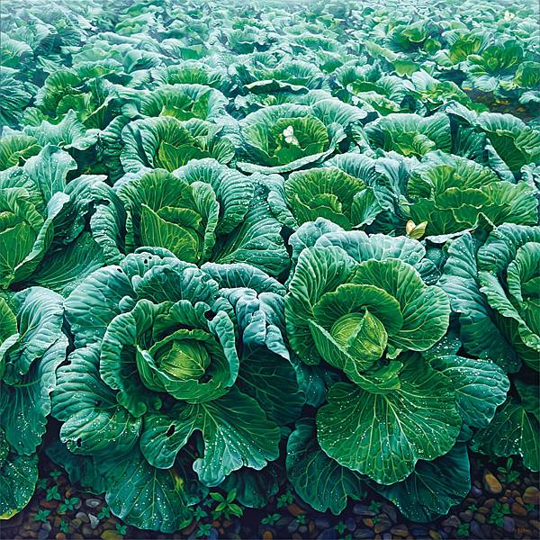 張堂庫_Jang_Tarng-Kuh__Roadsi  de_Theater---The_Parade_at_Dawn__路邊劇場---清晨閱兵_162x162cm__2013_Oil_on_Canvas_油畫