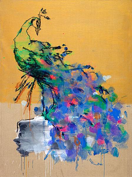 葉永青_Ye_Yong-Qing_孔雀_Peacock_2014_20 0x150cm__布面丙烯_Acrylic_on_Canvas (1)