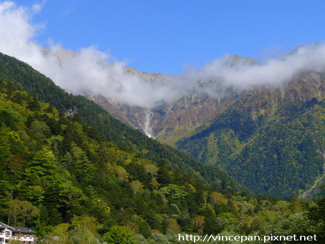 田代橋上遠眺穗高