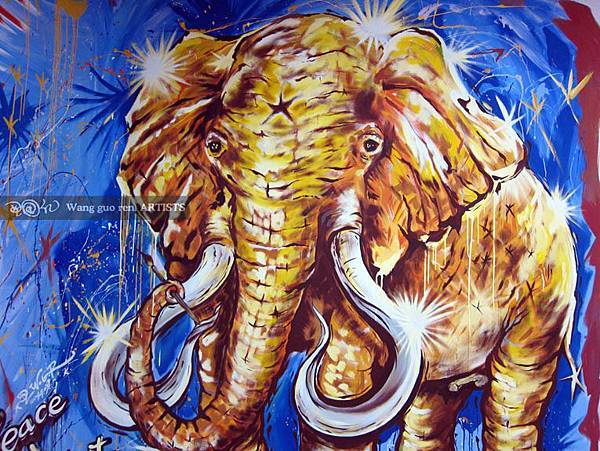 『王國仁即興創作-金象(gold elephant)Artist w.g.r』