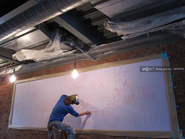 《王國仁-(阿殘) 藝術館》彩繪-冰河咖啡GLACIER Coffee roasters -台中