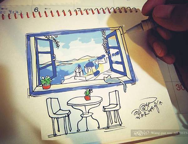 天堂之窗.地中海-壁面彩繪 (Wall art Mediterranean 3D).01