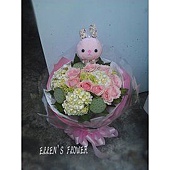 [AC072] 微笑小兔 __10朵粉玫瑰繡球花束$1599.jpg