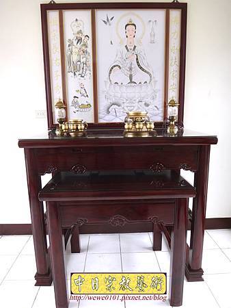 N22901.佛堂設計 4尺2紫檀神桌 手繪觀音聯 高級銅器香爐祖爐.JPG N22901.佛堂設計 4尺2紫檀神桌 手繪觀音聯 高級銅器香爐祖爐.JPG
