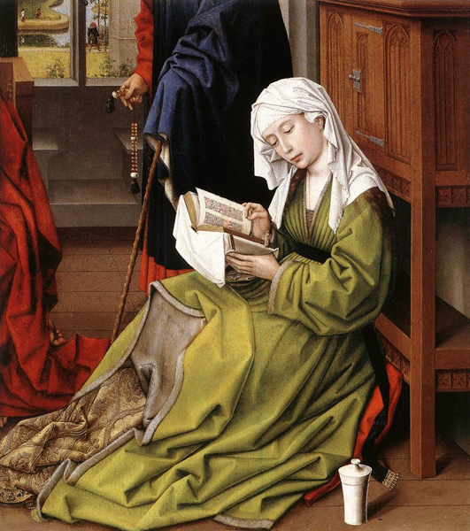Rogier van der Weyden, The Magdalene Reading, 1445 (London, National Gallery) Rogier van der Weyden, The Magdalene Reading, 1445 (London, National Gallery)