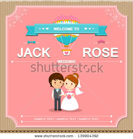 stock-vector-cute-wedding-invitation-card-template-vector-illustration-139904392