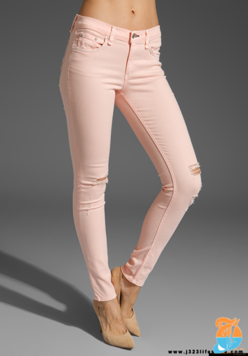 rag & bone The Skinny in Peach w: Holes