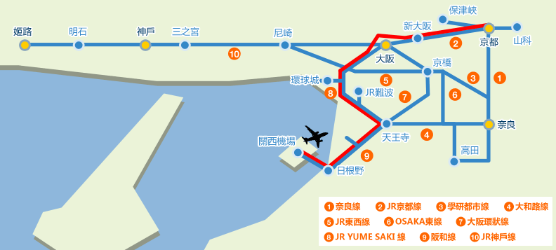 1376787452-3587413486 Kansai-關西地區交通簡要說明(關西機場大阪京都神戶奈良)