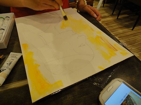 》學生壓克力畫(仿達文西畫作)-1