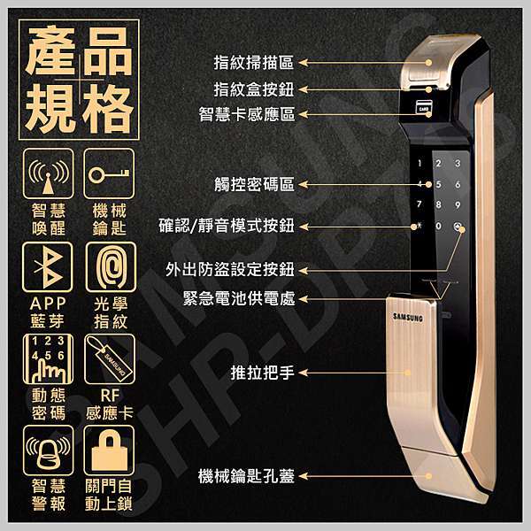 三星電子門鎖samsung Shs P718電子鎖 指紋密碼鎖 四合一 0800 601 388 指紋密碼電子鎖0800 601 388感應式電子門 鎖專賣店 痞客邦